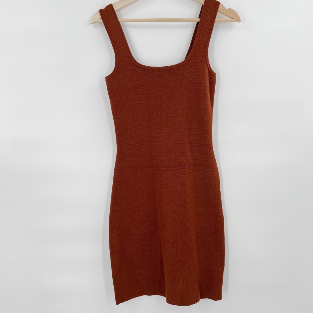 Abercrombie & Fitch brown sleevless bodycon ribbed dress